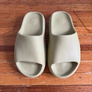 Green Yeezy slides